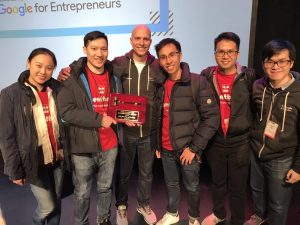 The winning Agentbong team at Startup Grind