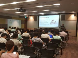 Sharing session on HelperGo home care services at a local hospital